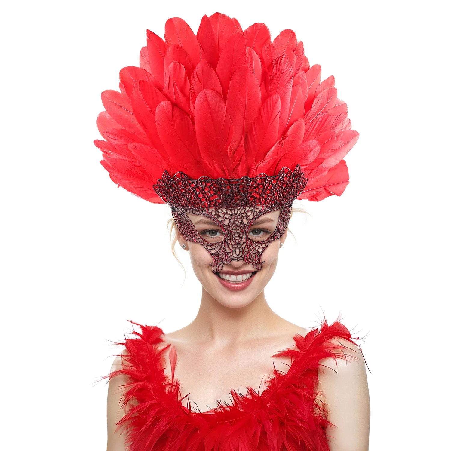 Vibrant Feather Headdress | Showgirl & Masquerade Ball Headpiece | Adult Costume Accessory
