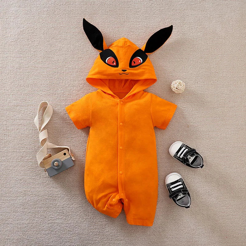 Nine-Tailed Fox Spirit Baby Romper (Anime-Style Cotton Costume) - Infant Halloween Costume