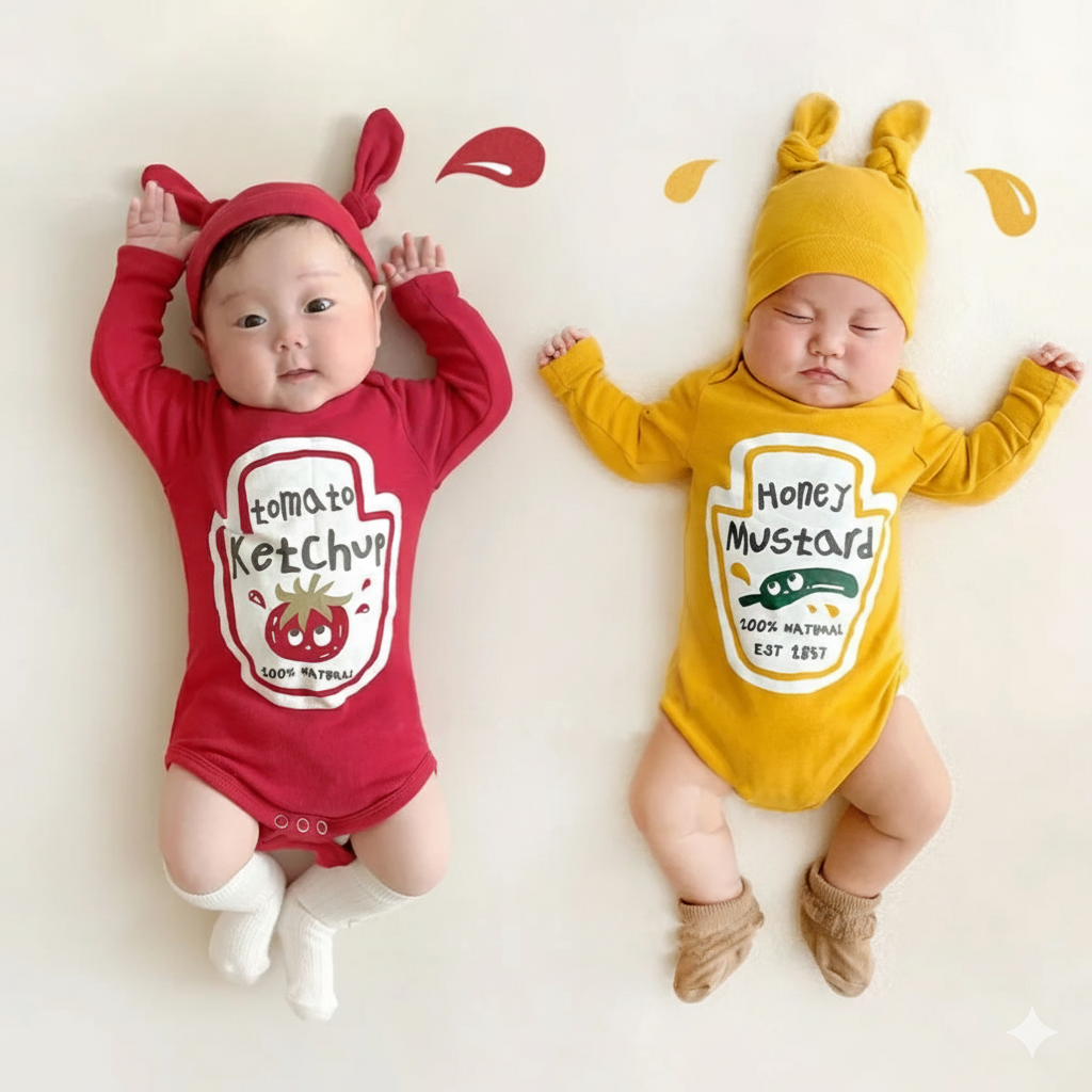 Baby Ketchup & Mustard Costume – Adorable Halloween bodysuit