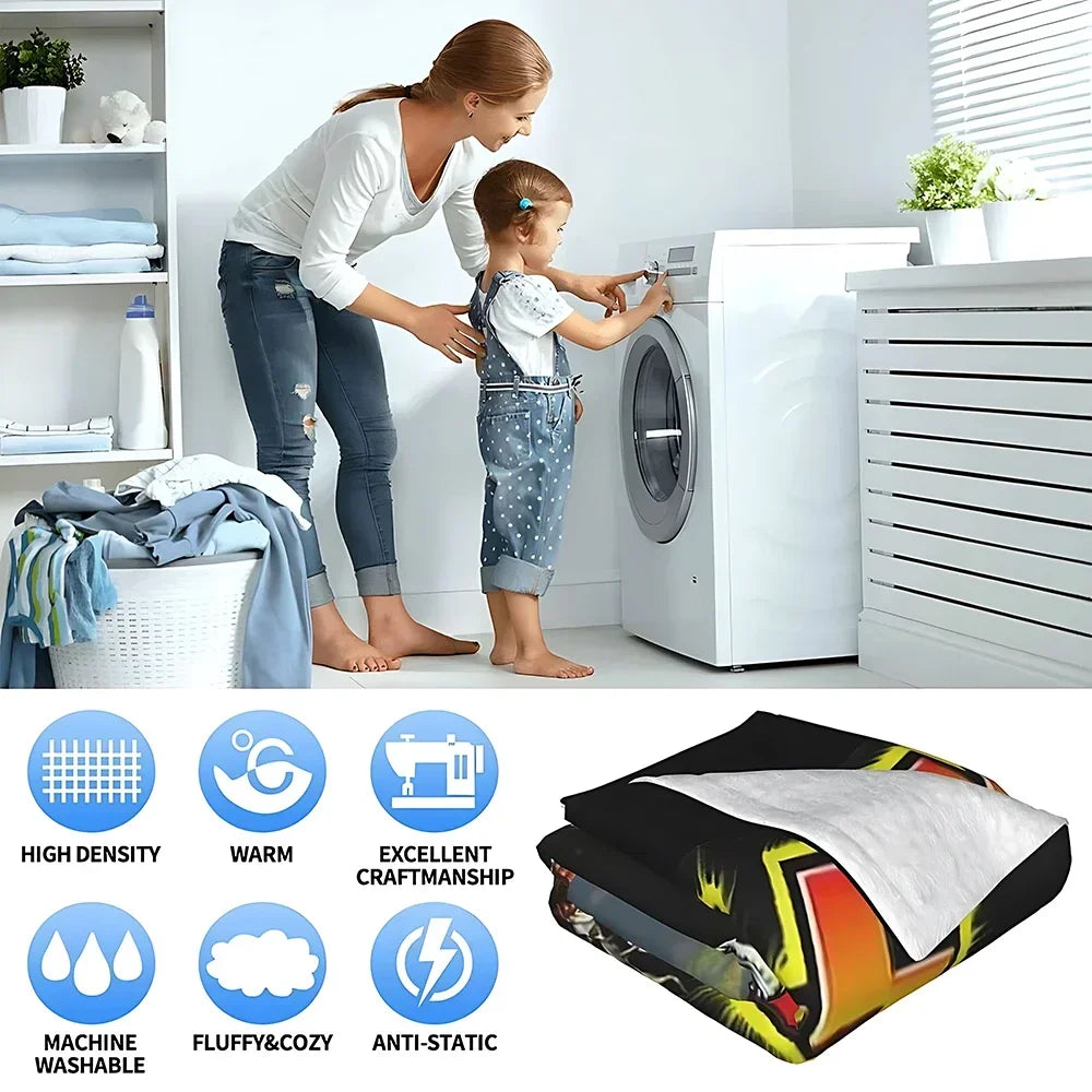 Cute Pumpkin &amp; Candy Plush Throw | Ultra-Soft Coral Fleece Halloween Blanket