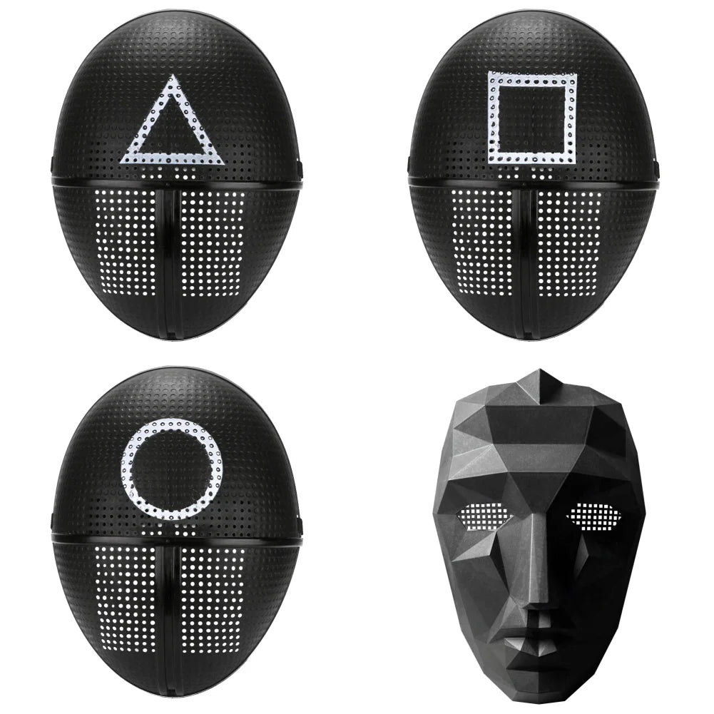 Squid Game Cosplay Masks | Choose Your Role: Front Man or Soldier (Circle, Square, Triangle)