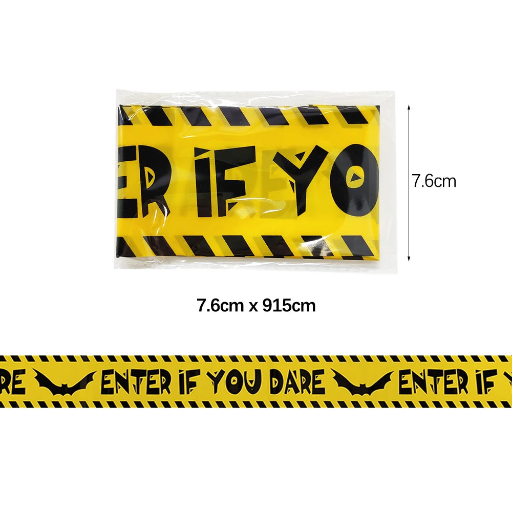 Halloween Caution Tape: Spooky "Enter If You Dare" Decoration