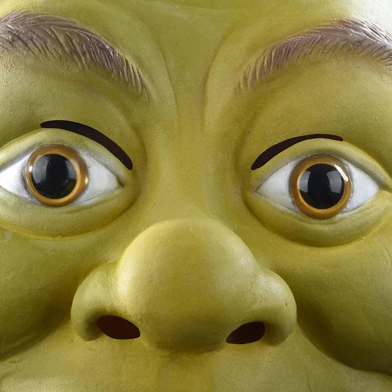 Iconic Green Shrek Ogre Full Head Mask | Funny & Scary Silicone Meme Costume (Adult)