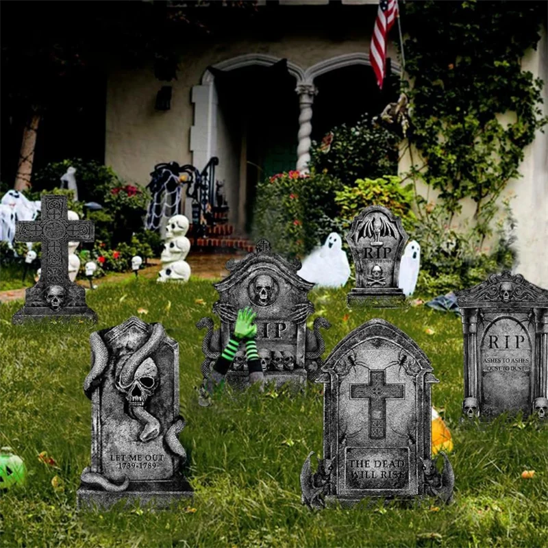 Realistic Foam Graveyard Tombstones | Assorted Spooky Styles for Halloween Yard Decor