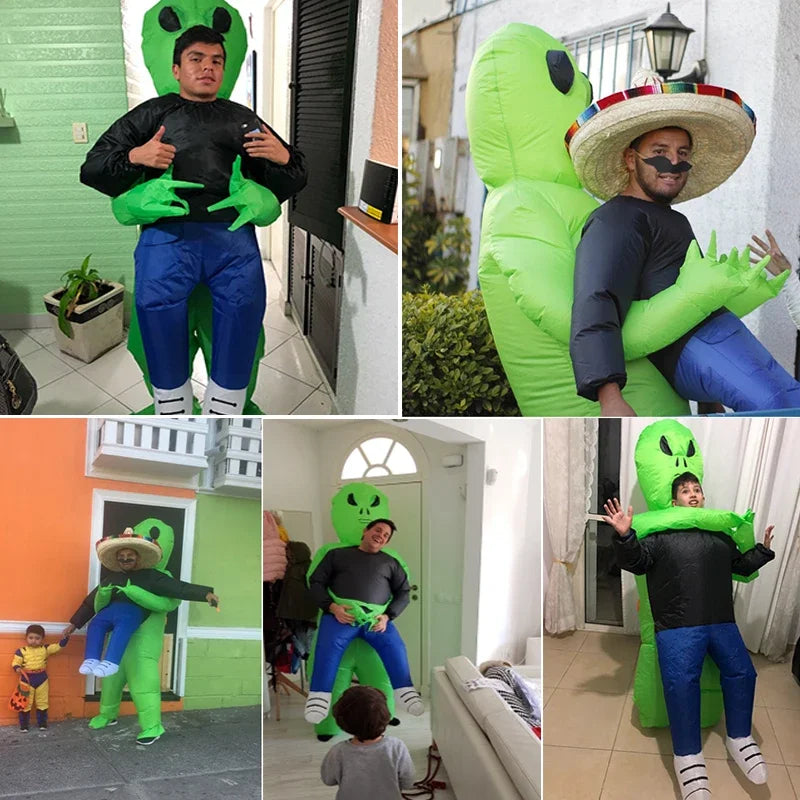 Inflatable Alien Abduction Costume | Funny "Carried By" Blow-Up Suit (Adult & Child Sizes Available)