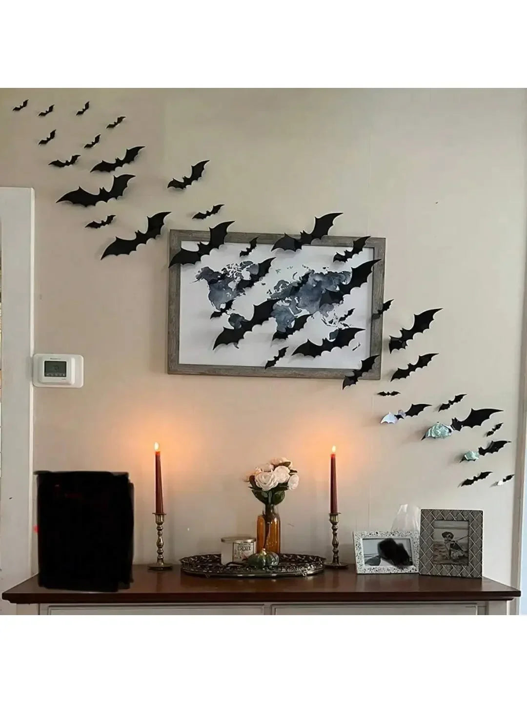 3D Bat Wall Decals (Large Multi-Pack) | Spooky Bat Swarm Halloween Decor