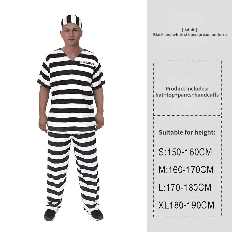 Costume Orange Prisoner Jumpsuit Jailbird Outfit for Halloween