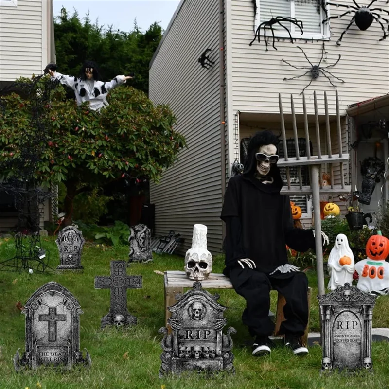Realistic Foam Graveyard Tombstones | Assorted Spooky Styles for Halloween Yard Decor