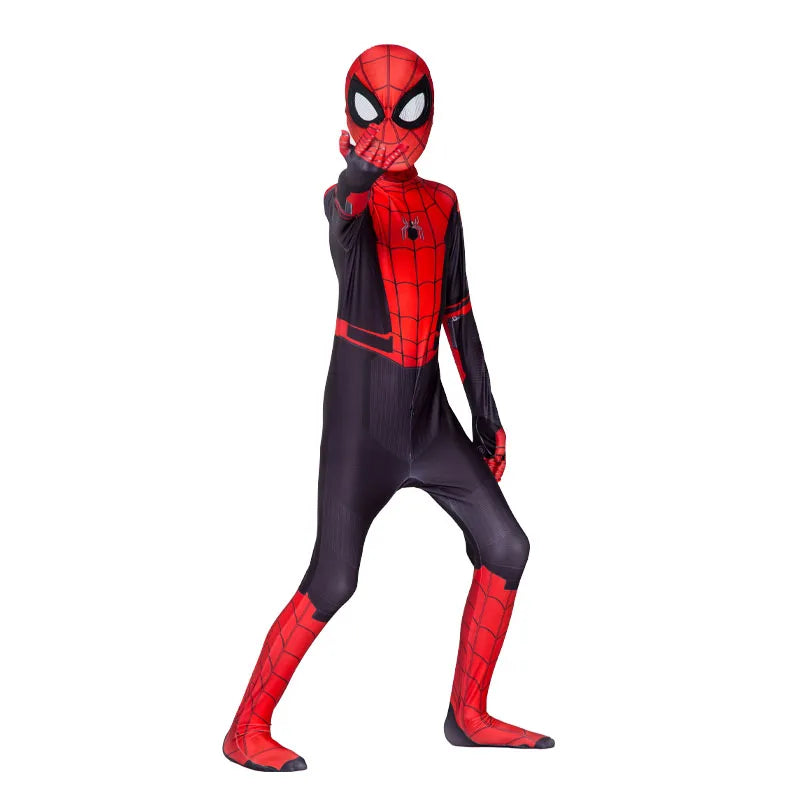 Boys Girls Spiderman Costume Superhero Jumpsuit | Miles Morales Spider-Man Cosplay