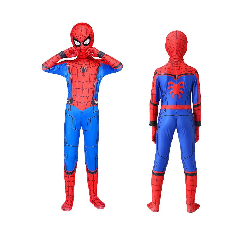 Boys Girls Spiderman Costume Superhero Jumpsuit | Miles Morales Spider-Man Cosplay