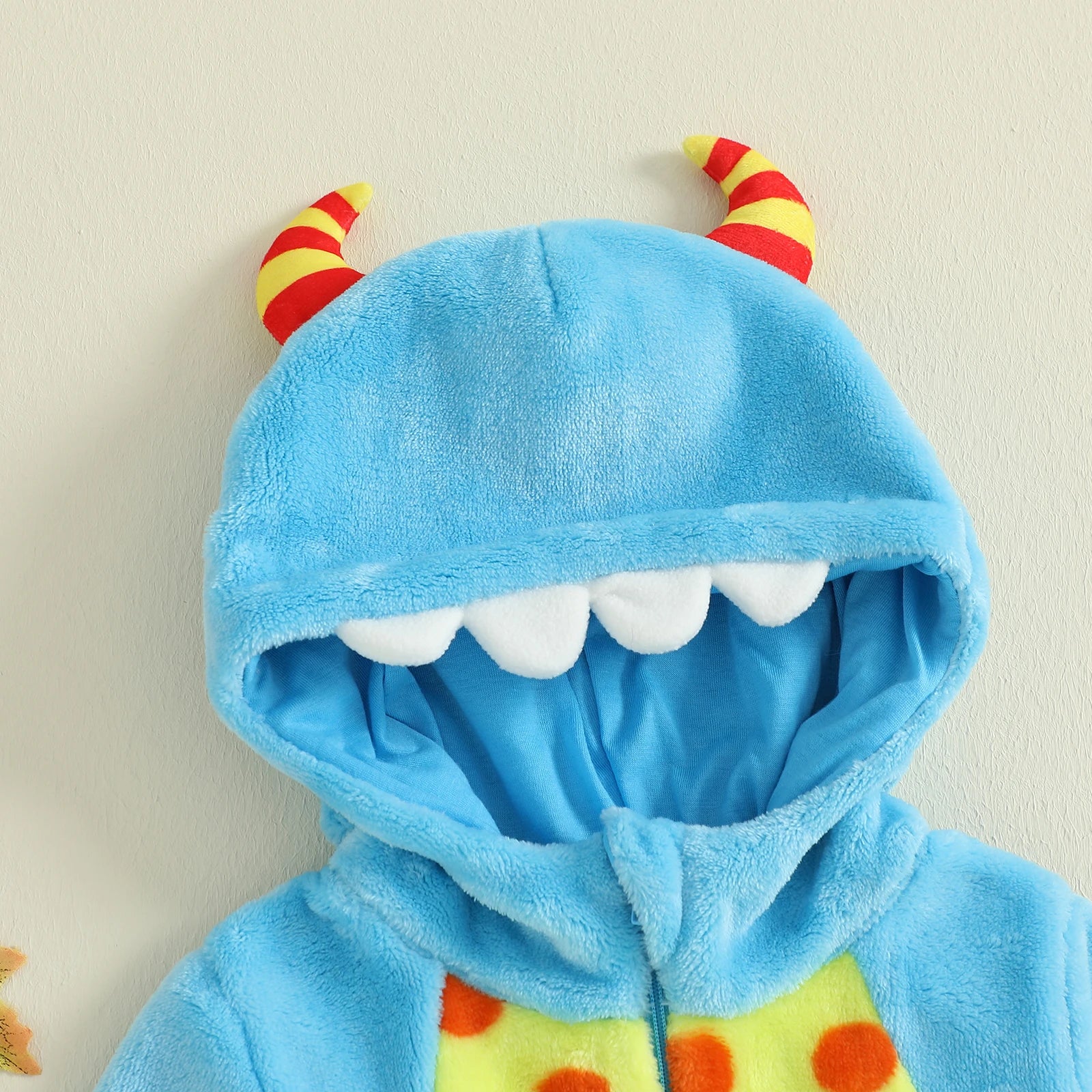 Monstrously Cute! Cozy Pink & Blue Monster Costume Romper - Infant Halloween Costume