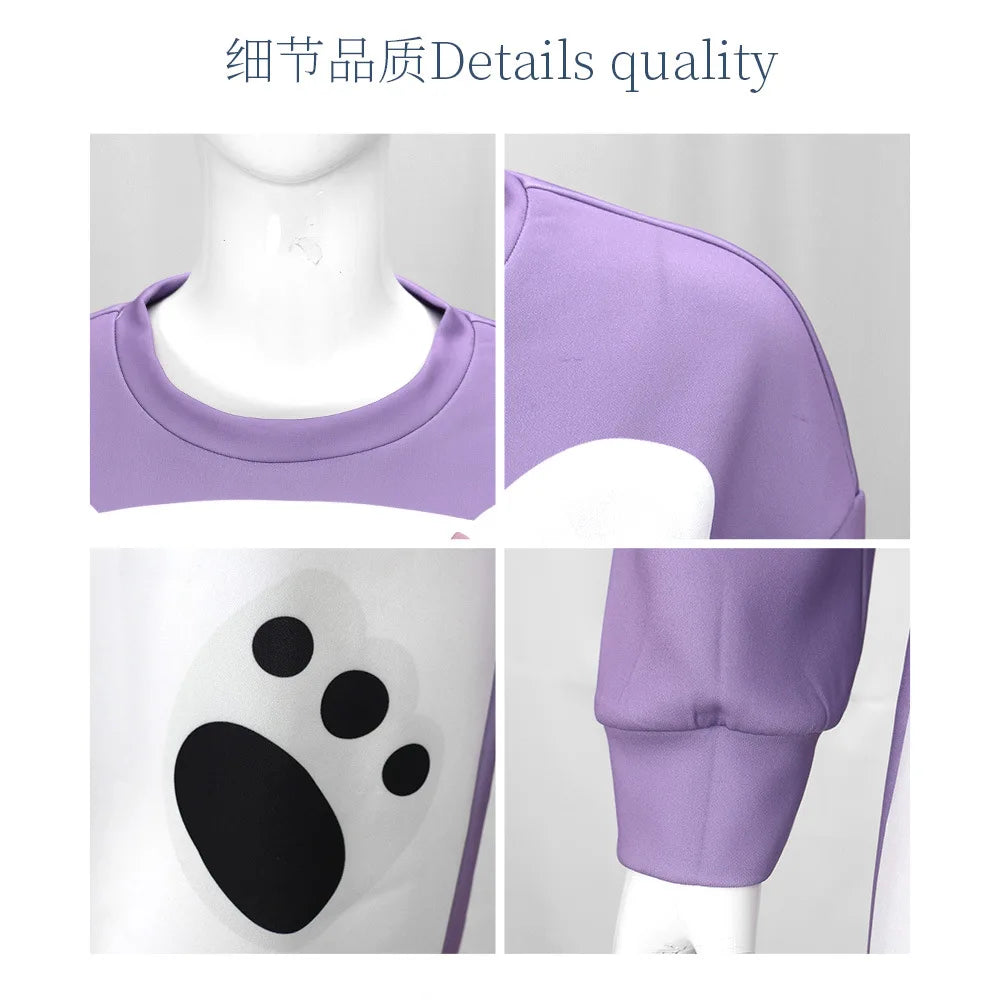 K Pop Demon Hunter of Mira Cosplay Purple Sleepdress & Headwear | White Bear Pajama | Girls Halloween Party Outfits