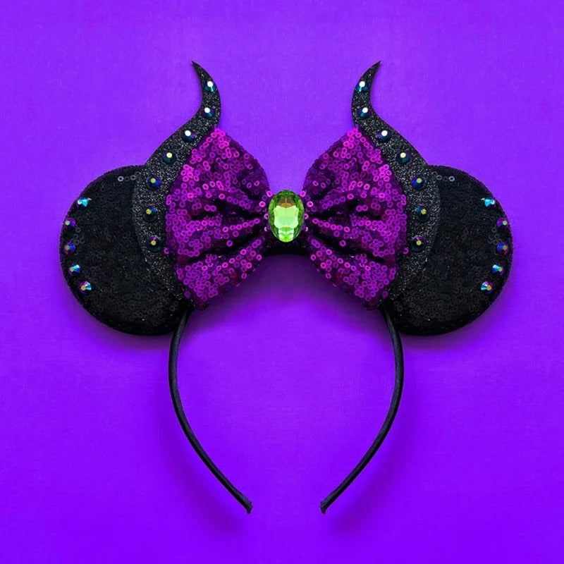 Halloween Mouse Ears Headband | Spooky Theme Park Style Assortment (Bat, Witch, Pumpkin) | Cute Halloween Accessories
