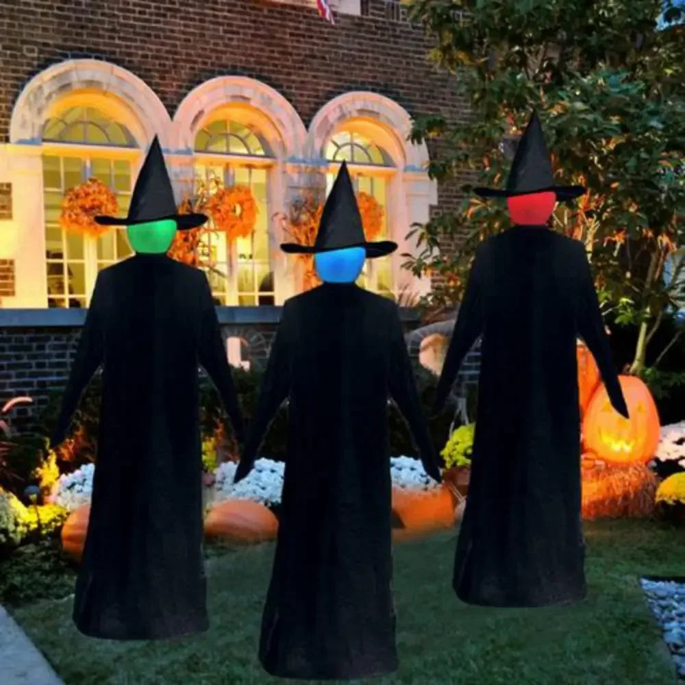 Sound-Activated Light-Up Witches | Holding Hands Outdoor Yard Decor