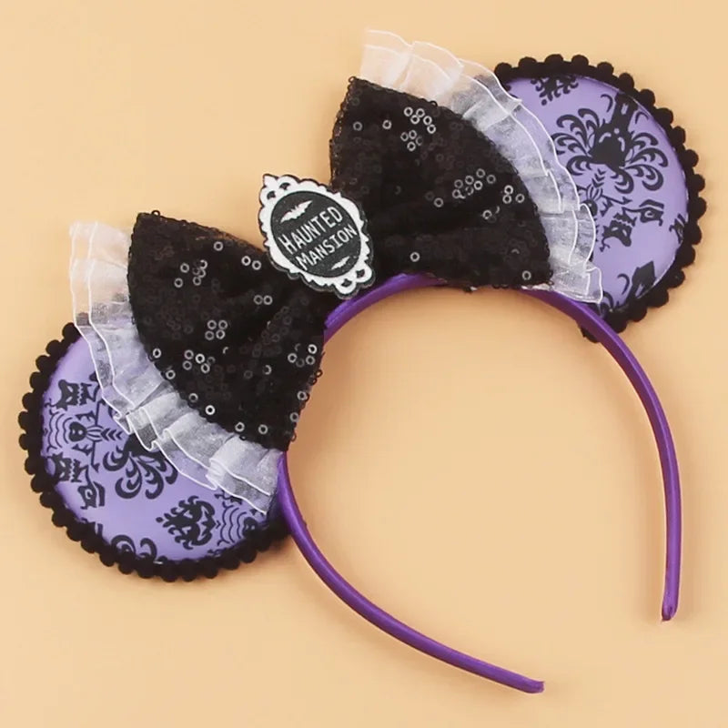 Halloween Mouse Ears Headband | Spooky Theme Park Style Assortment (Bat, Witch, Pumpkin) | Cute Halloween Accessories