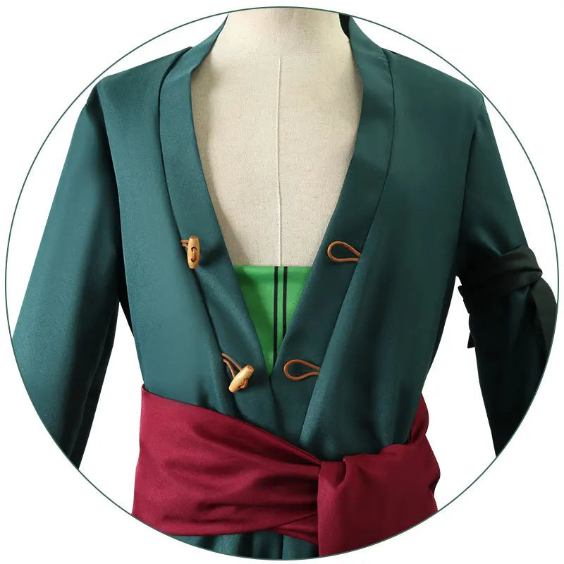 Roronoas Cosplay Costume Anime Kimono Robe Zoro Cloak Uniform Halloween Outfit