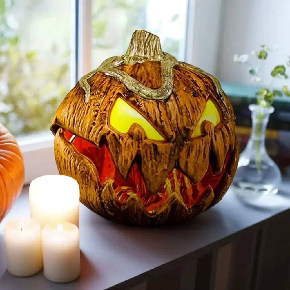 Animated Talking Pumpkin Prop - Halloween Animatronics Decor