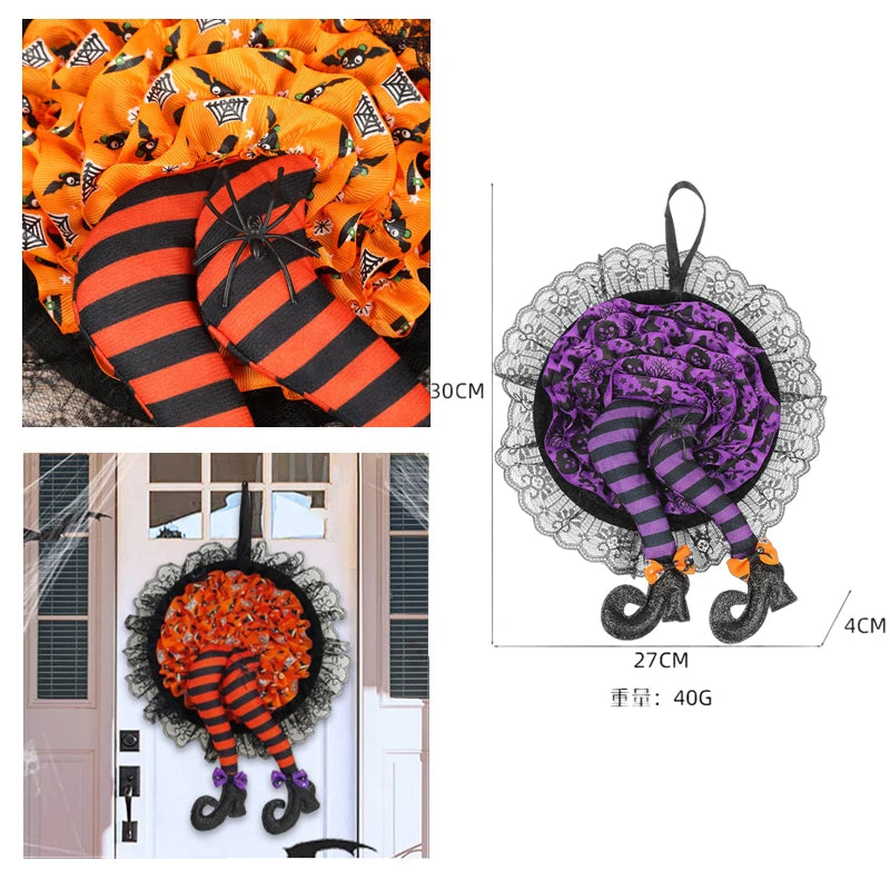 Cute Crashing Witch Front Door Decor