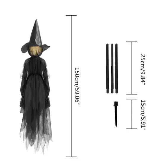Sound-Activated Light-Up Witches | Holding Hands Outdoor Yard Decor
