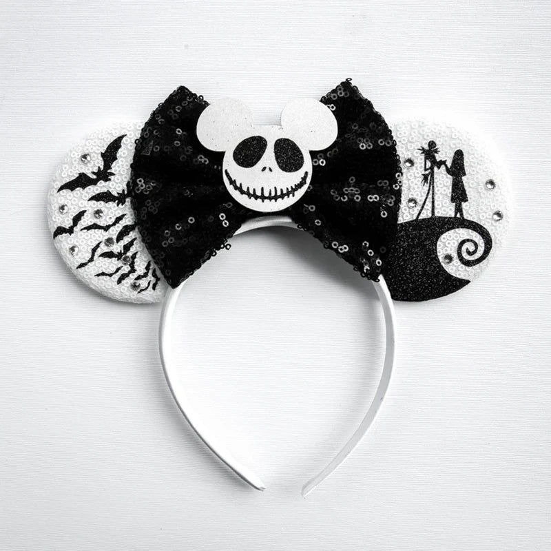 Halloween Mouse Ears Headband | Spooky Theme Park Style Assortment (Bat, Witch, Pumpkin) | Cute Halloween Accessories
