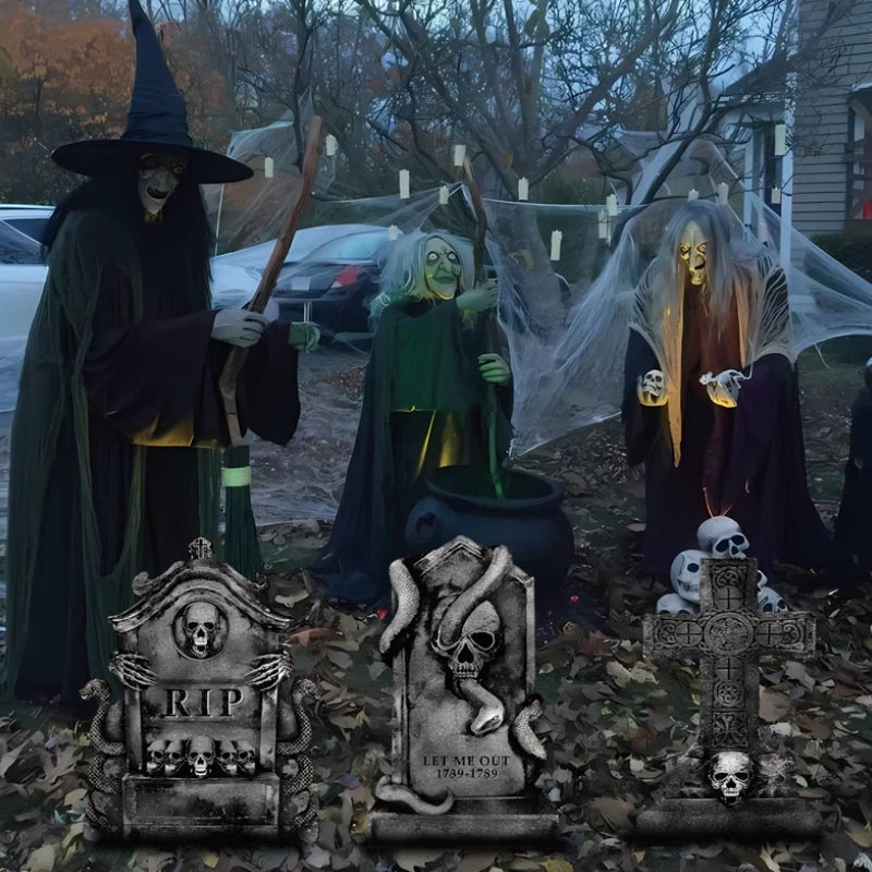 Realistic Foam Graveyard Tombstones | Assorted Spooky Styles for Halloween Yard Decor