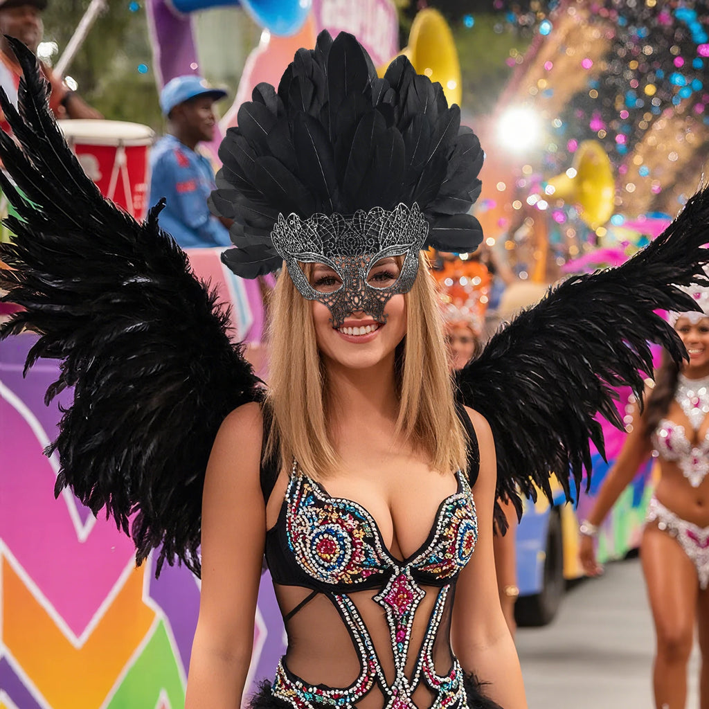 Vibrant Feather Headdress | Showgirl & Masquerade Ball Headpiece | Adult Costume Accessory