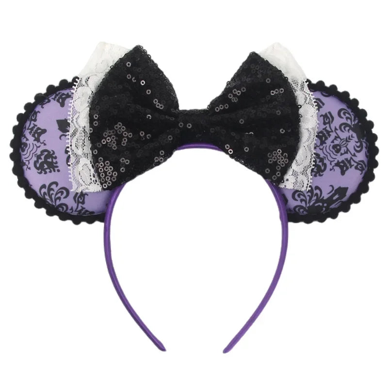 Halloween Mouse Ears Headband | Spooky Theme Park Style Assortment (Bat, Witch, Pumpkin) | Cute Halloween Accessories