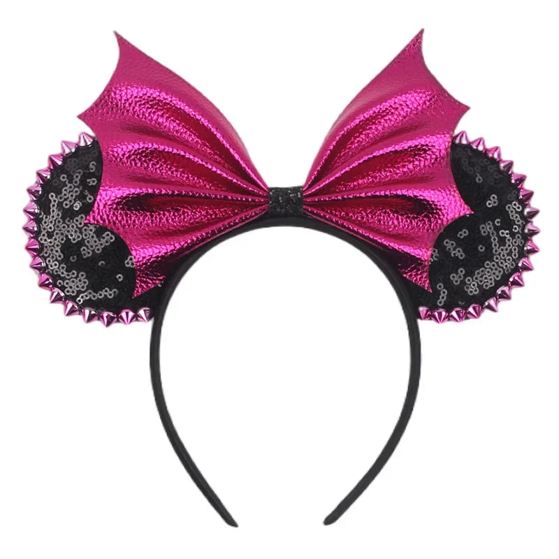 Halloween Mouse Ears Headband | Spooky Theme Park Style Assortment (Bat, Witch, Pumpkin) | Cute Halloween Accessories