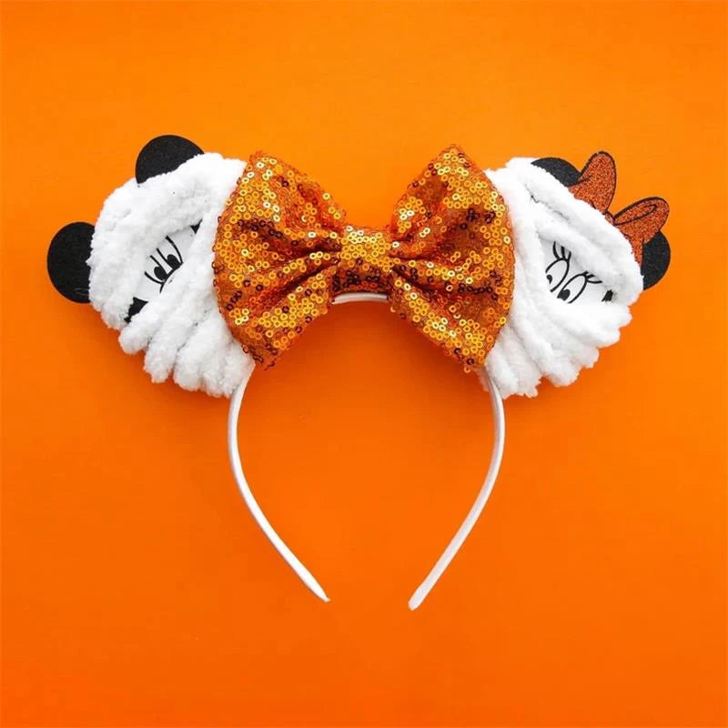 Halloween Mouse Ears Headband | Spooky Theme Park Style Assortment (Bat, Witch, Pumpkin) | Cute Halloween Accessories
