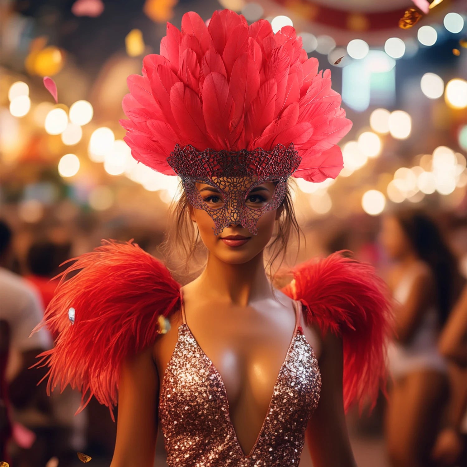 Vibrant Feather Headdress | Showgirl & Masquerade Ball Headpiece | Adult Costume Accessory