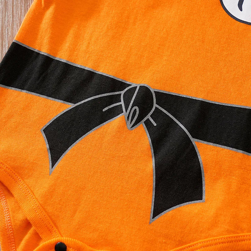 Baby Goku Costume Romper with Bib – Dragon Ball Z Anime Halloween Outfit
