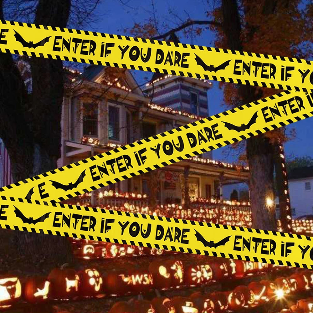 Halloween Caution Tape: Spooky "Enter If You Dare" Decoration