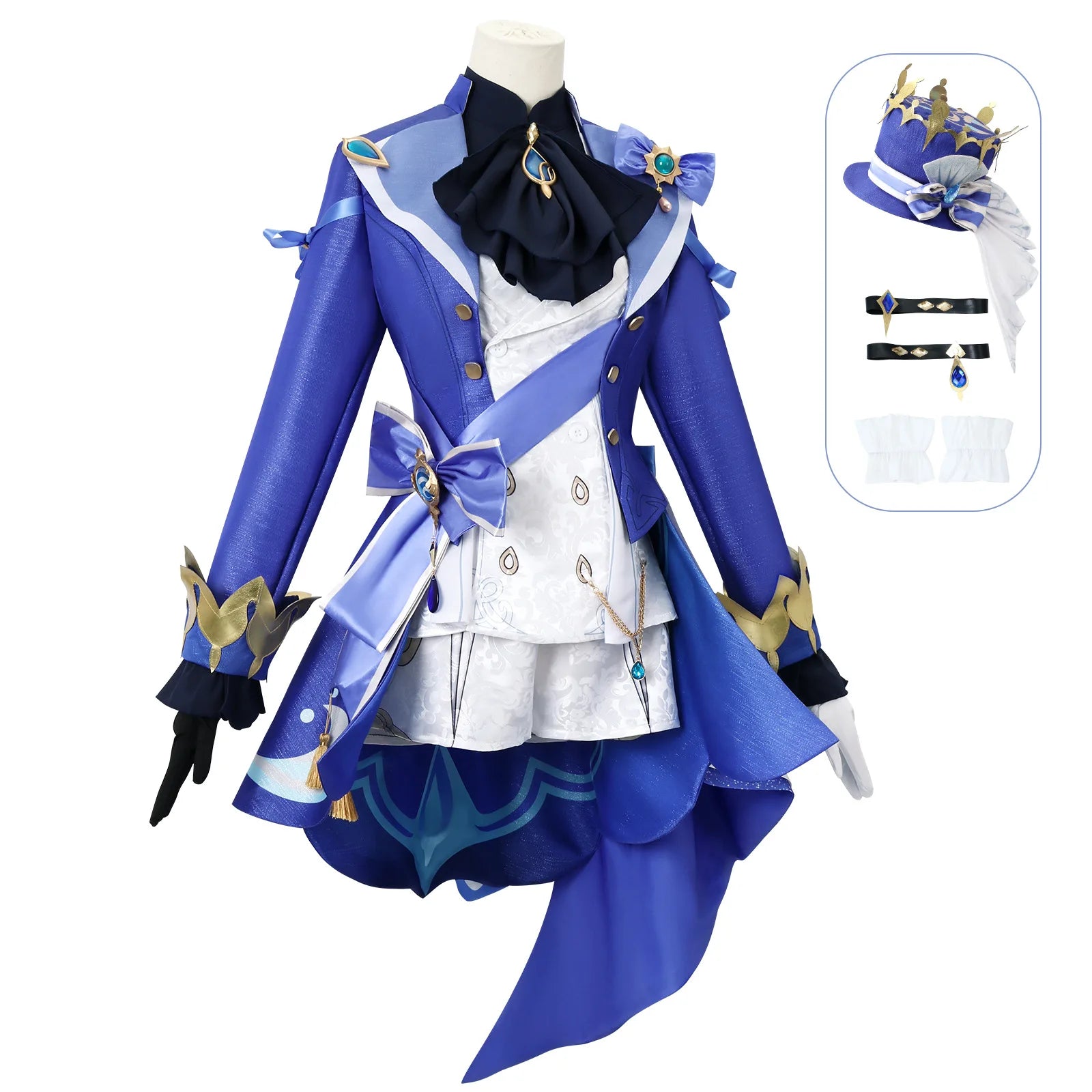 Game Impact Furina Focalors Cosplay Costume Anime Full Set With Hat Fontaine Focalors Halloween Costumes for Women