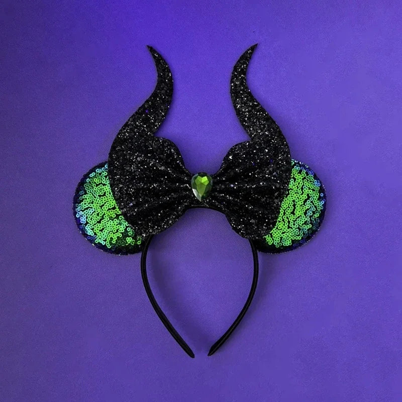 Halloween Mouse Ears Headband | Spooky Theme Park Style Assortment (Bat, Witch, Pumpkin) | Cute Halloween Accessories