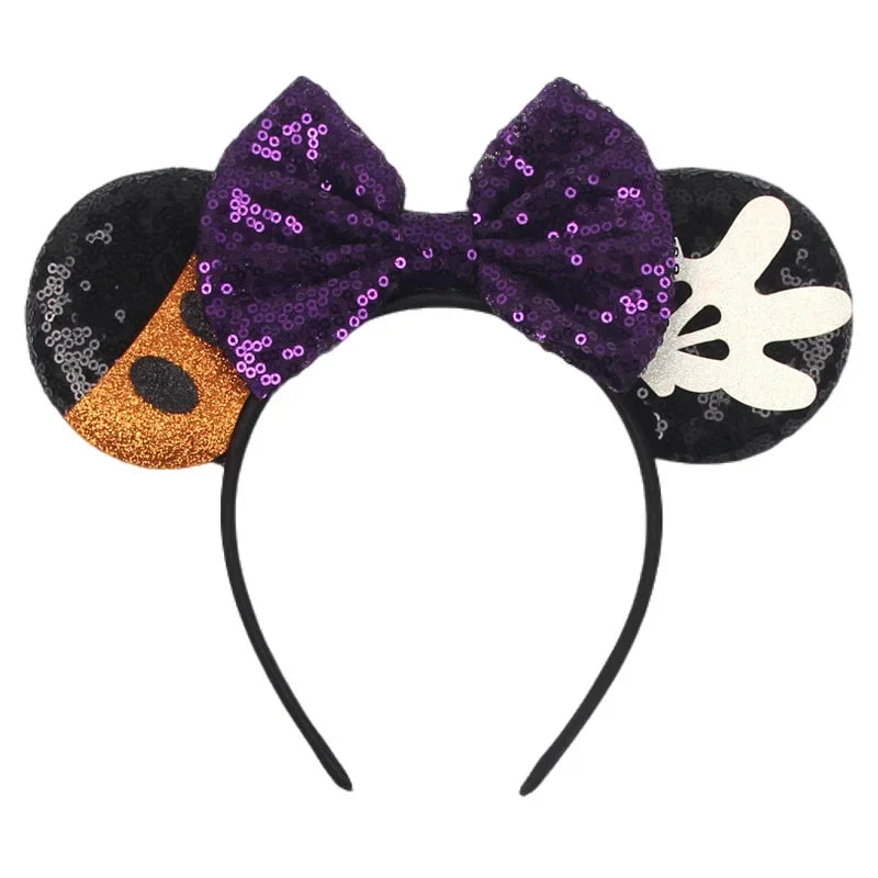 Halloween Mouse Ears Headband | Spooky Theme Park Style Assortment (Bat, Witch, Pumpkin) | Cute Halloween Accessories