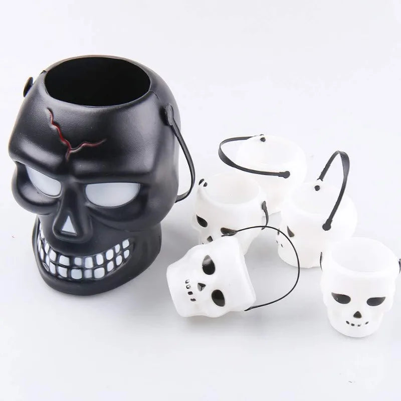 Halloween Skull Candy Bucket | Classic Trick-or-Treat Pail & Party Favor Holder