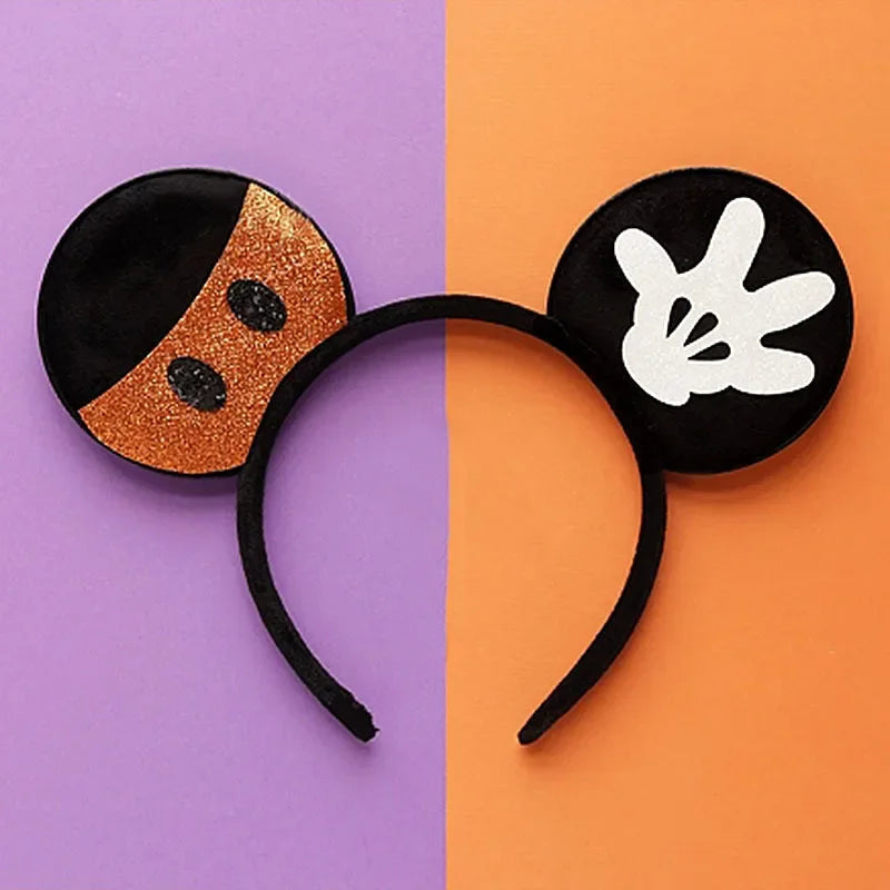 Halloween Mouse Ears Headband | Spooky Theme Park Style Assortment (Bat, Witch, Pumpkin) | Cute Halloween Accessories