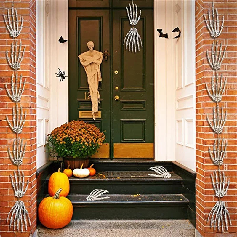Realistic Skeleton Hands (1 Pair) – Life-Size Plastic Bones Prop for Halloween Decoration