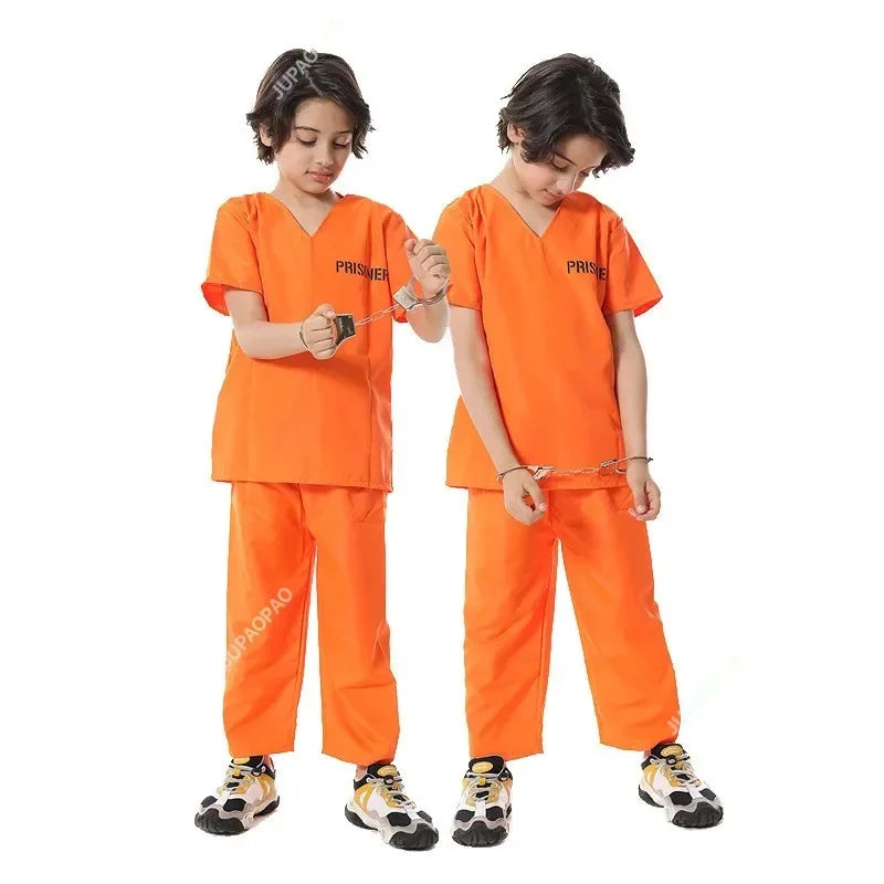 Costume Orange Prisoner Jumpsuit Jailbird Outfit for Halloween