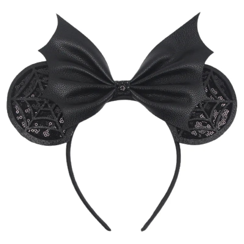 Halloween Mouse Ears Headband | Spooky Theme Park Style Assortment (Bat, Witch, Pumpkin) | Cute Halloween Accessories