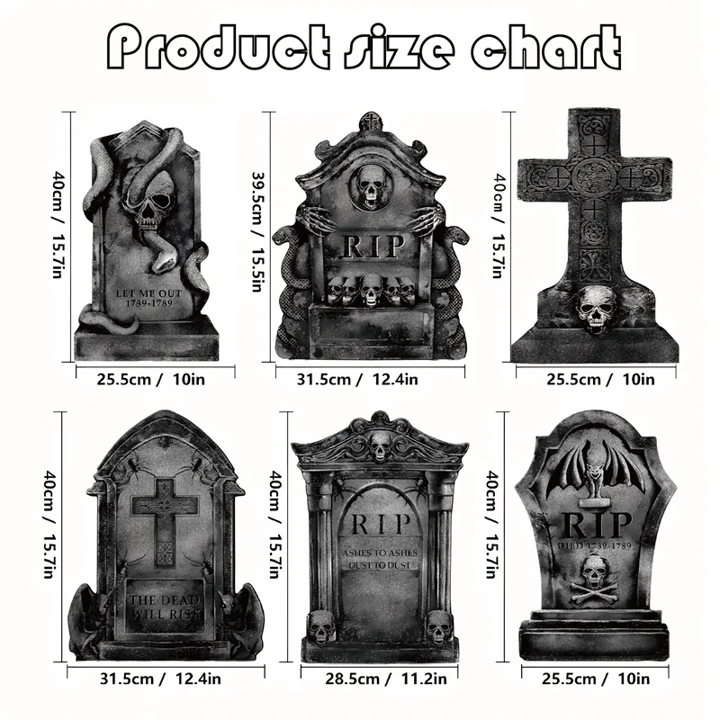 Realistic Foam Graveyard Tombstones | Assorted Spooky Styles for Halloween Yard Decor
