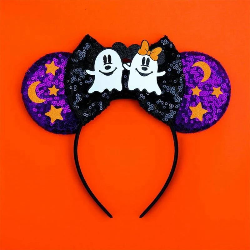 Halloween Mouse Ears Headband | Spooky Theme Park Style Assortment (Bat, Witch, Pumpkin) | Cute Halloween Accessories