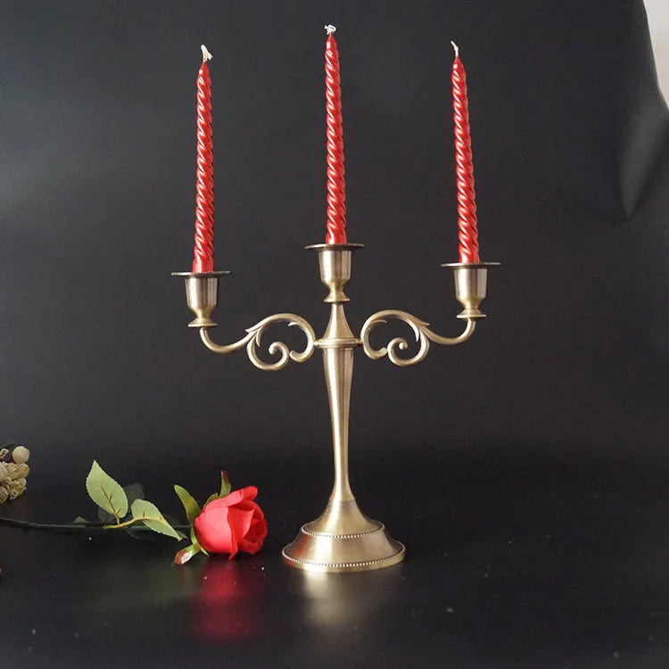Gothic 3-Arm Candelabra | Vintage Haunted Mansion Candlestick Holder