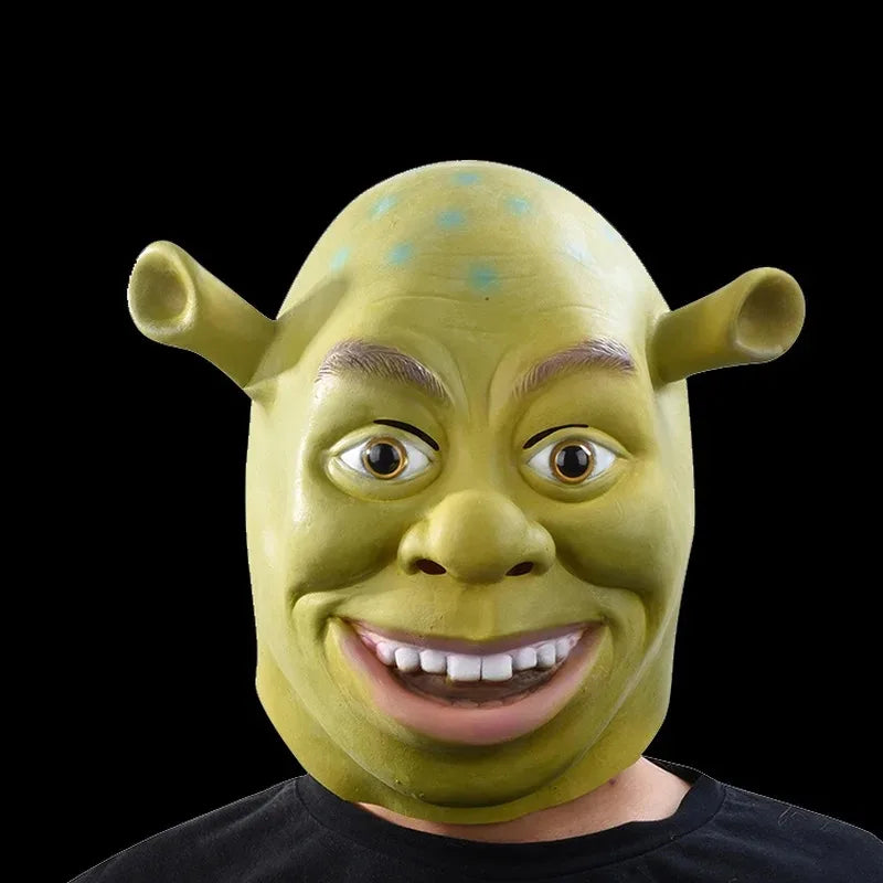 Iconic Green Shrek Ogre Full Head Mask | Funny & Scary Silicone Meme Costume (Adult)