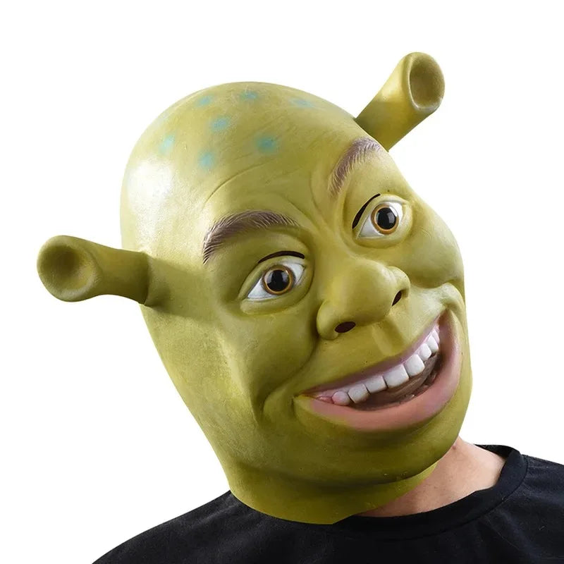 Iconic Green Shrek Ogre Full Head Mask | Funny & Scary Silicone Meme Costume (Adult)