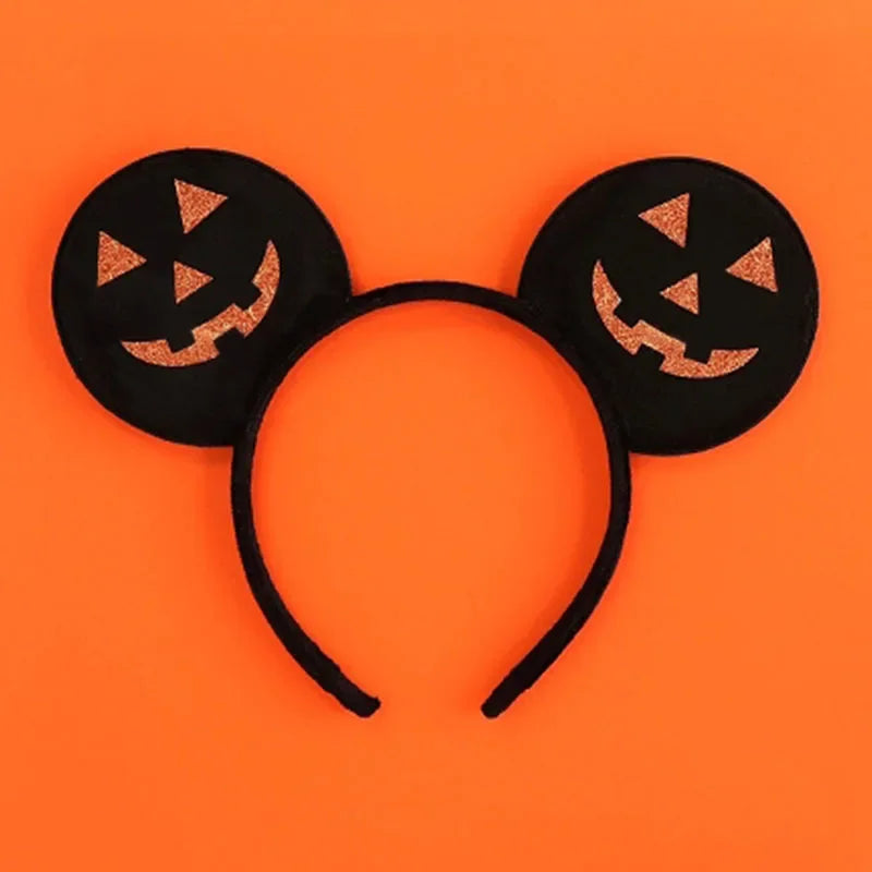 Halloween Mouse Ears Headband | Spooky Theme Park Style Assortment (Bat, Witch, Pumpkin) | Cute Halloween Accessories