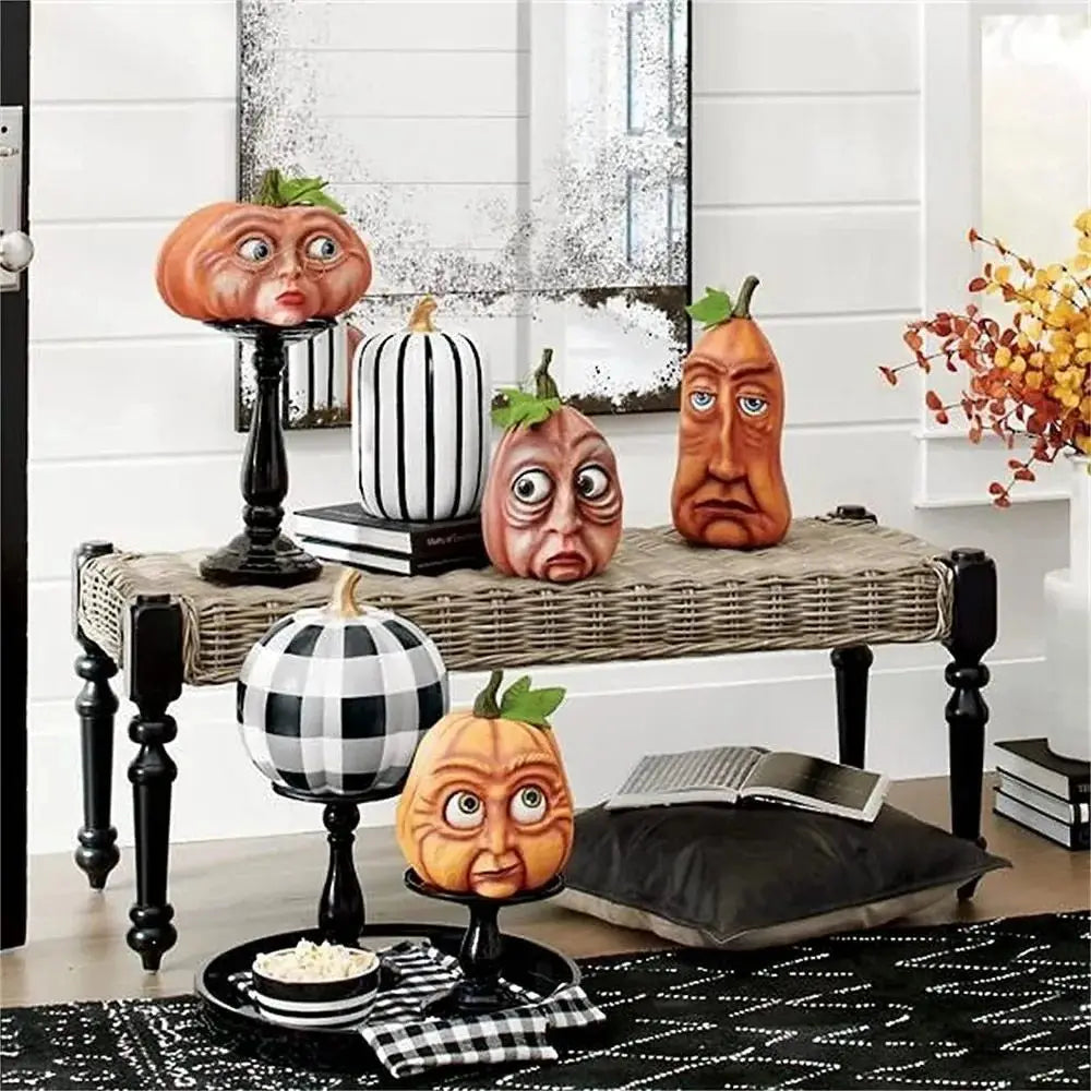 Pumpkin Patch Personalities - Expressive Resin Character Halloween Decor