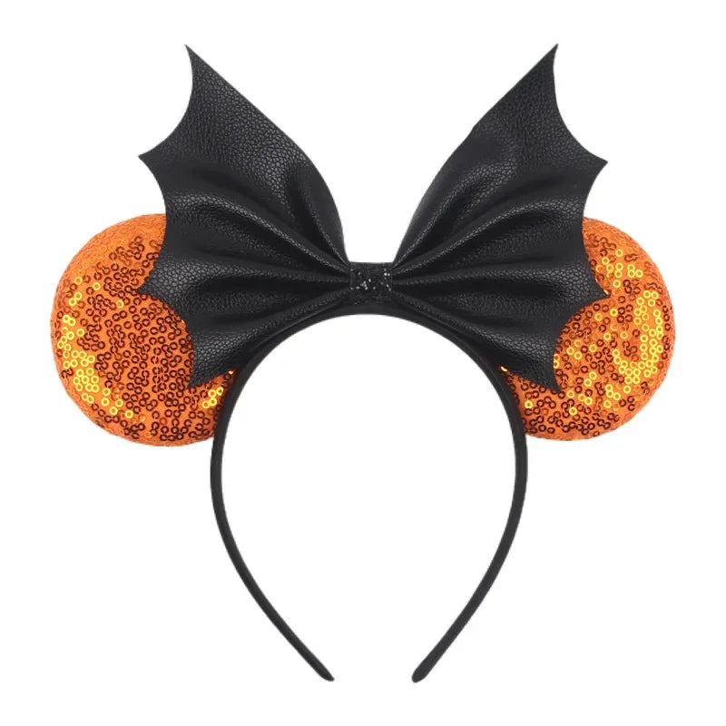 Halloween Mouse Ears Headband | Spooky Theme Park Style Assortment (Bat, Witch, Pumpkin) | Cute Halloween Accessories