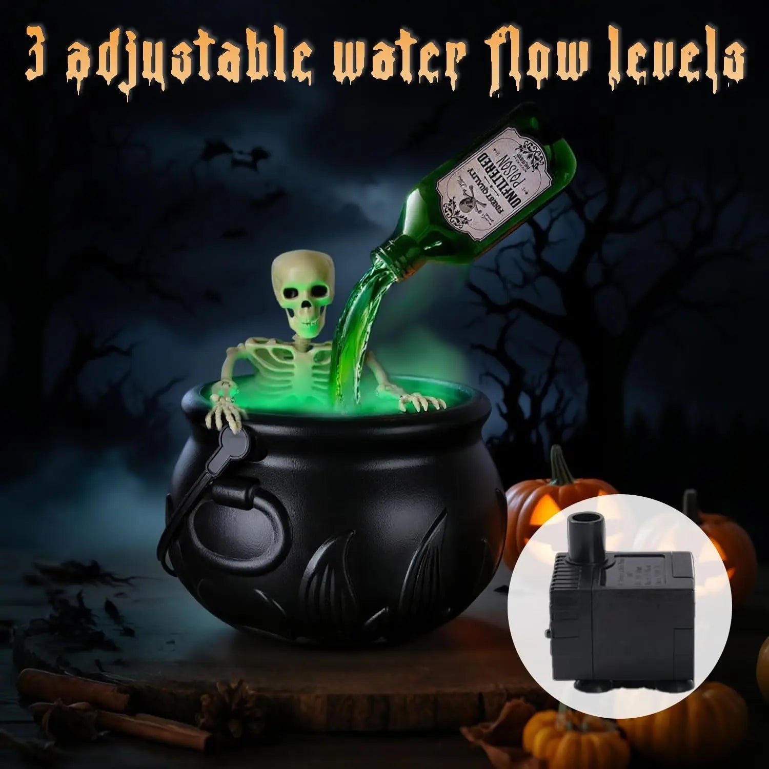 Suspended Magic Potion Misting Halloween Witch Cauldron