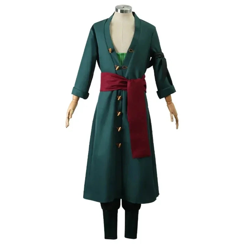 Roronoas Cosplay Costume Anime Kimono Robe Zoro Cloak Uniform Halloween Outfit